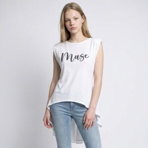 Studio F, asymmetrical blouse